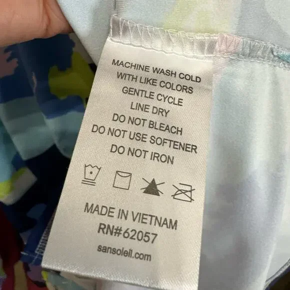 SanSoleil 1/4 Zip Golf Pullover women's XL UV 50 Cooling Mesh Vista Blue Print - Picture 12 of 12